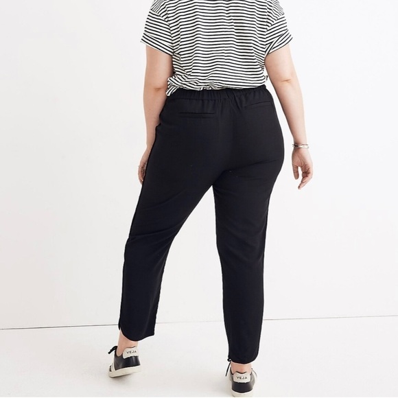 NWT Madewell Track Trousers Draped Drawstring Pull On Pant Black XS - Picture 3 of 15